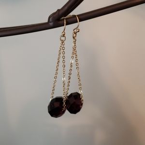🔆3 for $15 NIB. Gold amethyst drop earrings.